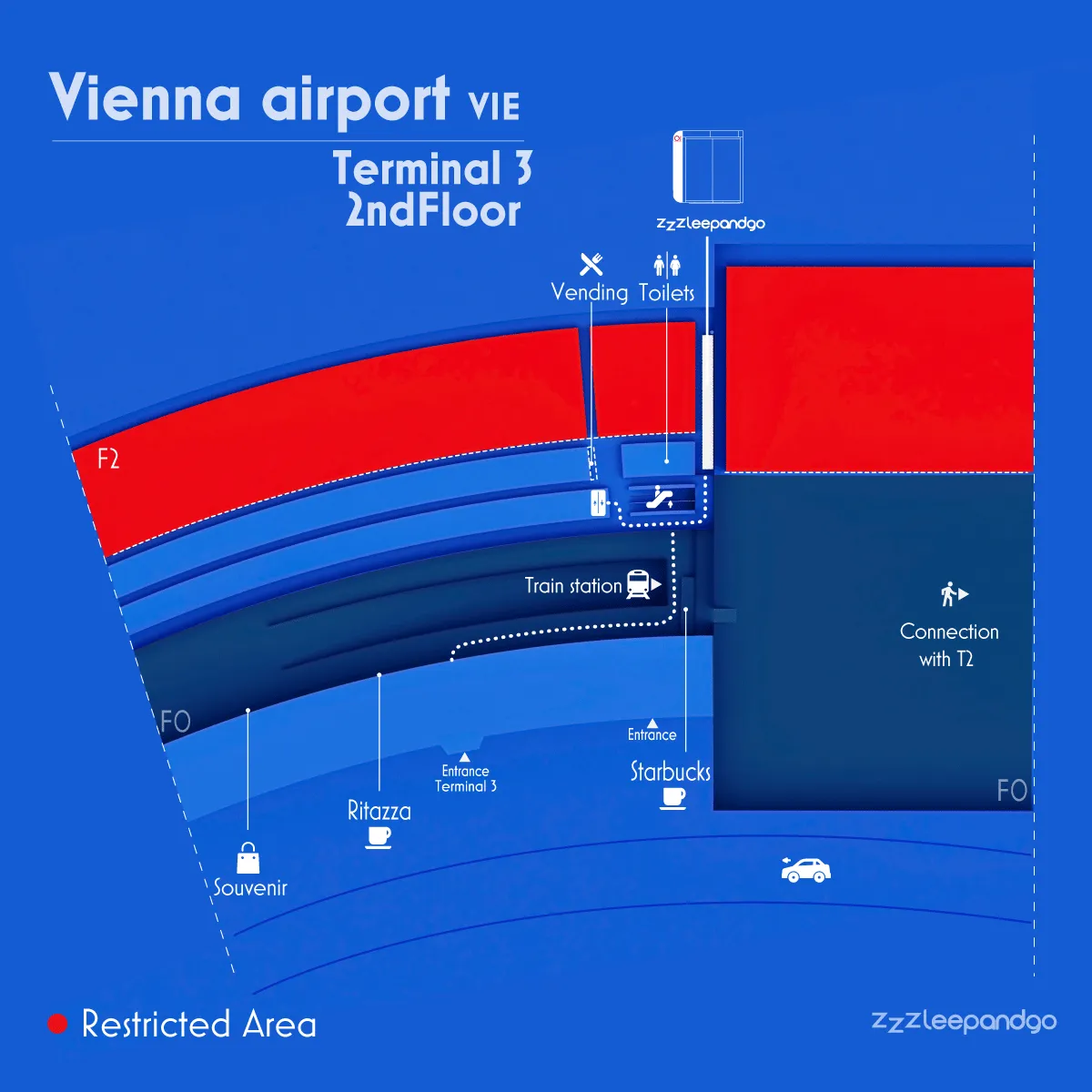 Map of the ZZZleepandGo cabins — Vienna Airport